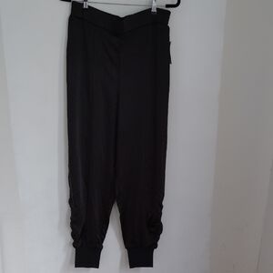 NWT INC International Concepts Womens Satin Ruched Pull On Joggers Sz L Formal